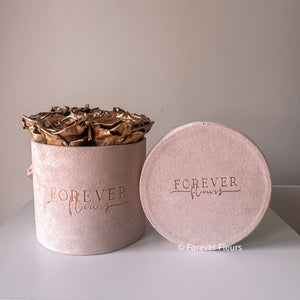 The Suede Rose Box Gold – Mother’s Day Edition - Forever Fleurs