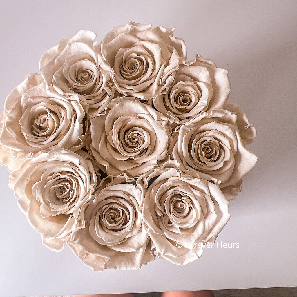 The Suede Rose Box Ivory | luxury bespoke rose gift boxes