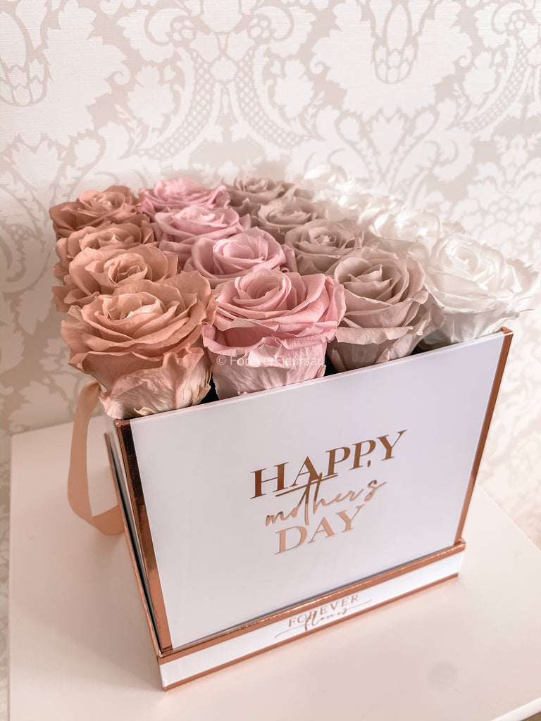 Forever Rose Box - Medium Red / Black Box | luxury bespoke rose gift boxes