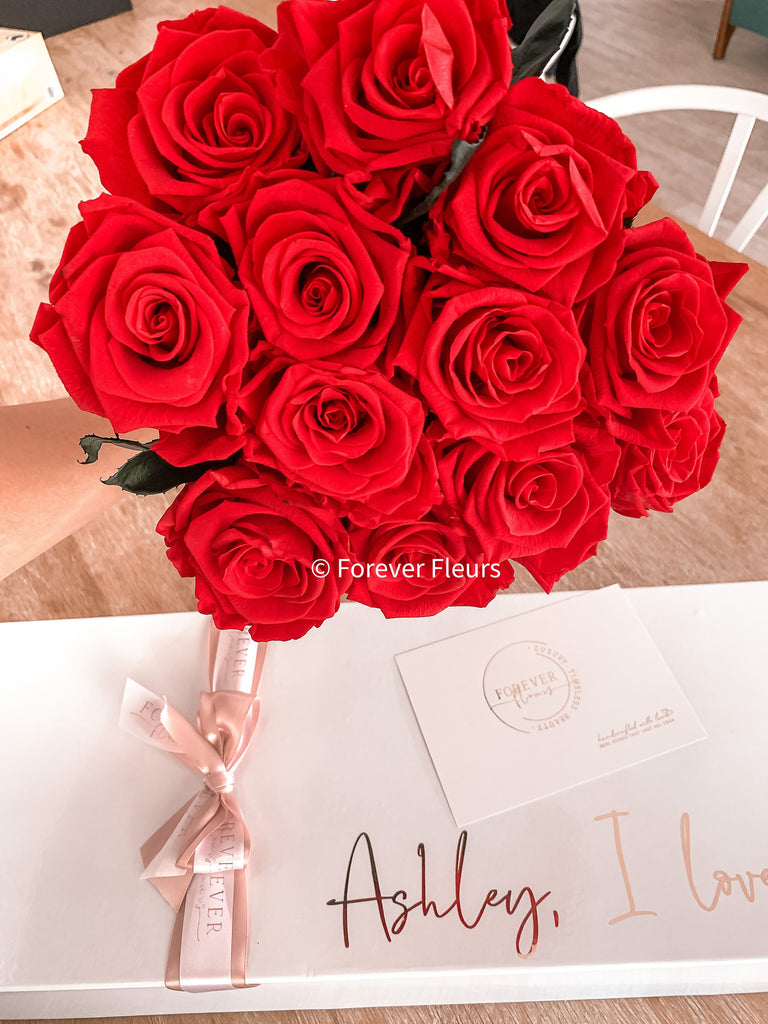 Long Stem Roses Box Everlasting Long Stemmed Roses (Sydney Only) Red / 12 long stemmed ...