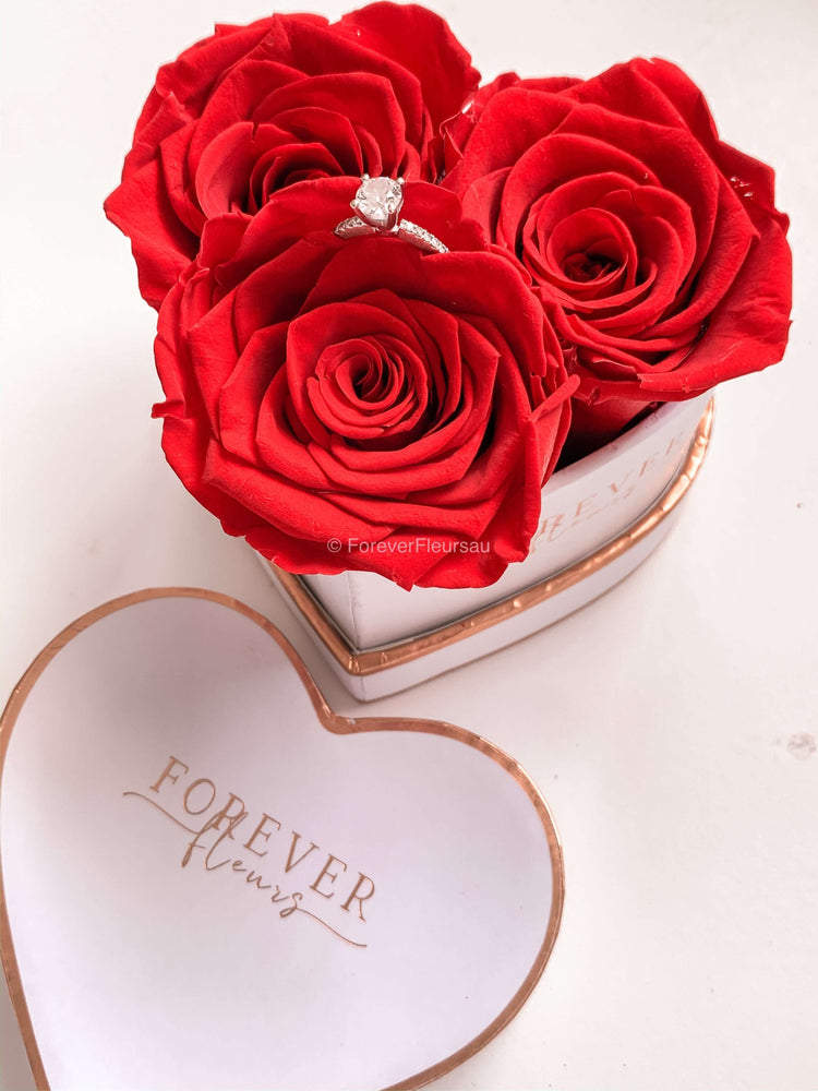 Forever Heart Trio Rose Box - Forever Fleurs