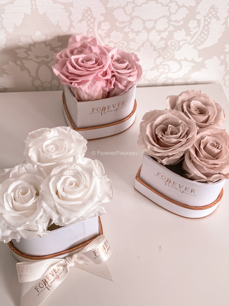 Forever Heart Trio Rose Box - Forever Fleurs