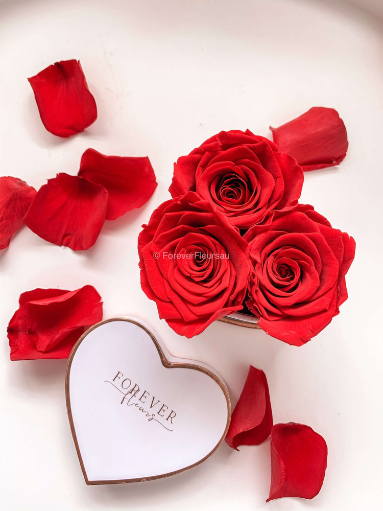 Forever Heart Trio Rose Box - Forever Fleurs