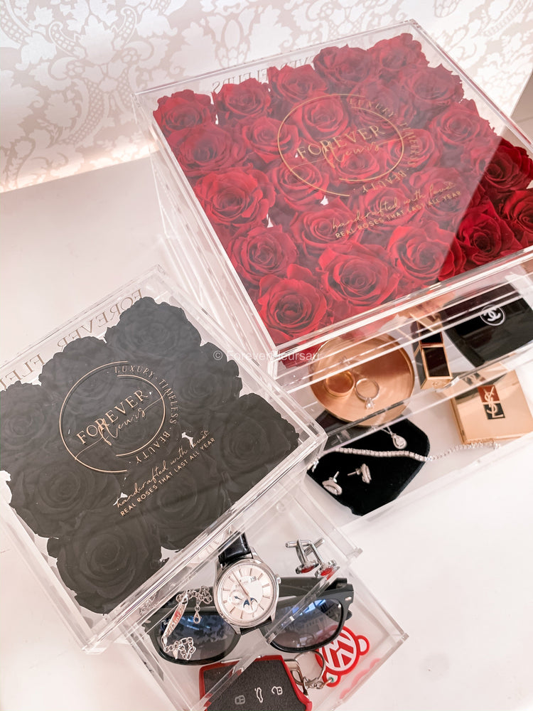 Luxe Acrylic Rose Box (FREE GIFT BOX!) - Forever Fleurs