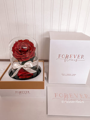 New Mini Everlasting Rose - Red and Gold - Forever Fleurs
