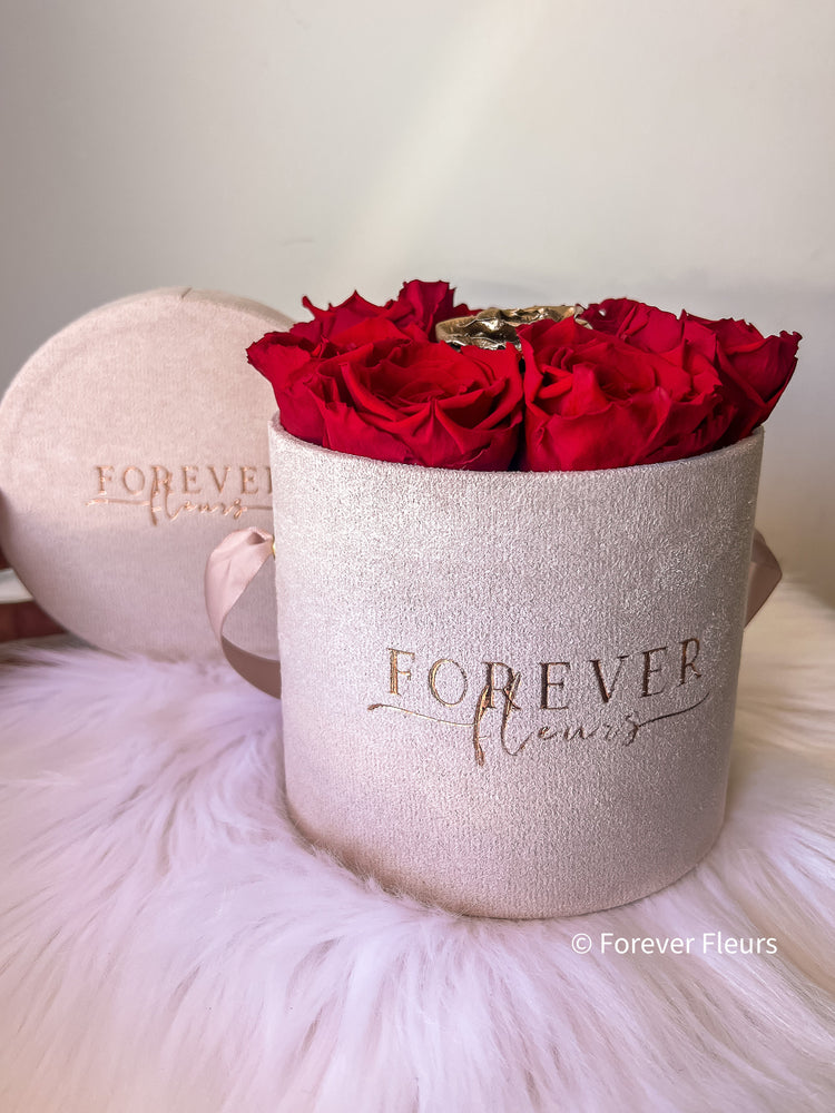 NEW Suede Gold Rose Box (FREE GIFT BOX) - Forever Fleurs