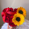 NEW Sunflower and Roses - Heart Box (FREE GIFT BOX) - Forever Fleurs