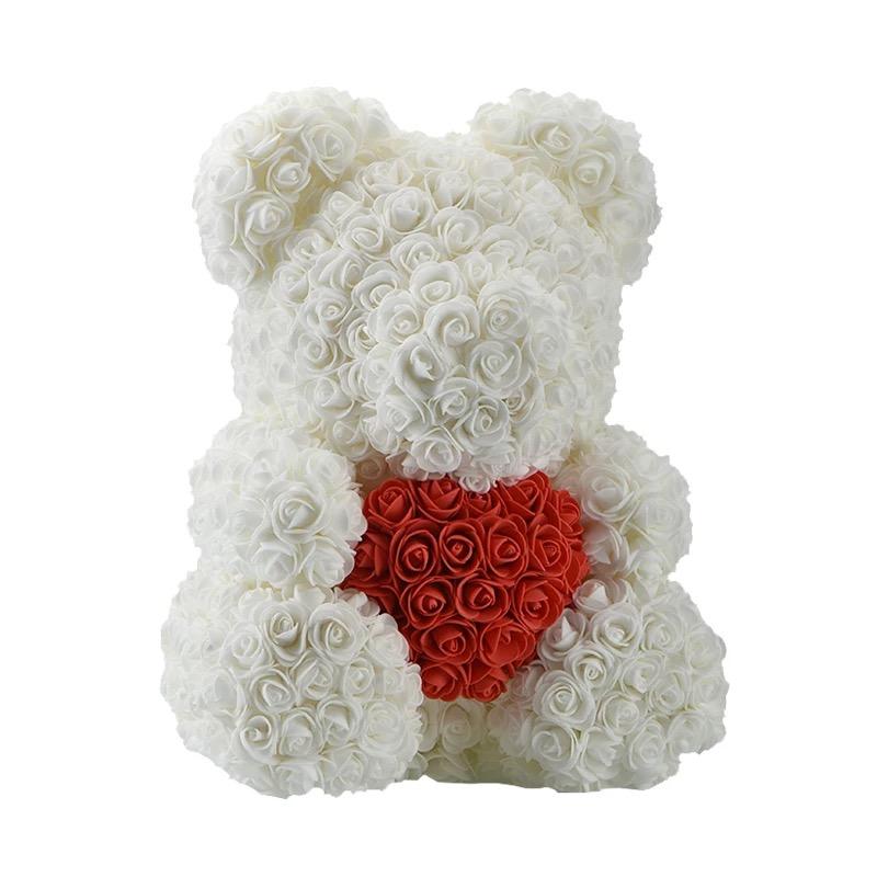Rose Teddy Bear (FREE GIFT BOX) - Forever Fleurs