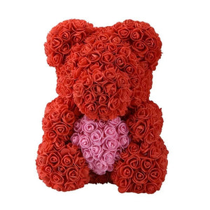 Rose Teddy Bear (FREE GIFT BOX) - Forever Fleurs