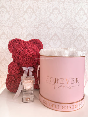 Rose Teddy Bear (FREE GIFT BOX) - Forever Fleurs